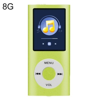 1.8 inch TFT Screen Metal MP4 Player With 8G TF Card+Earphone+Cable(Green)