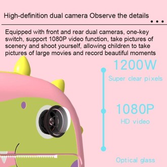 JJR/C V20 2.4 inch HD Screen Kids Instant Camera WiFi Printing Camera, Style:Dinosaur(Pink)