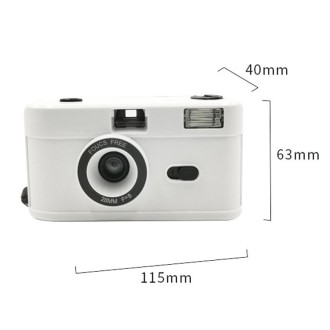 R2-FILM Retro Manual Reusable Film Camera for Children without Film(White+Black)