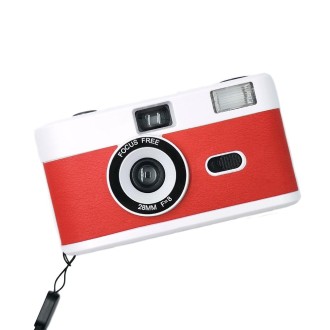 R2-FILM Retro Manual Reusable Film Camera for Children without Film(White+Red)