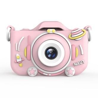 Q10 HD 1080P Dual-Camera Astronaut Kids Camera Photo and Video Digital Camera(Pink)