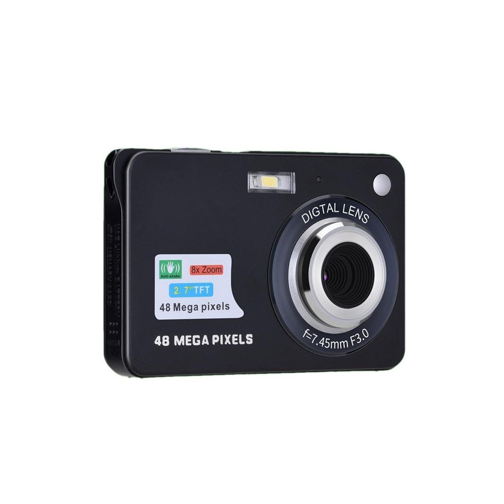 K09 48 Million Pixel CCD HD Digital Camera Retro Self-Portrait Video Camera(Black)