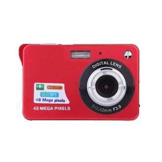 K09 48 Million Pixel CCD HD Digital Camera Retro Self-Portrait Video Camera(Red)