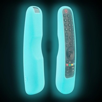 For LG MR21GA/MR21GC 2pcs Remote Control Silicone Case(Fluorescent Blue)