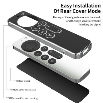 TPU Protective Case For Apple TV 4K 4th Siri Remote Control(Black)