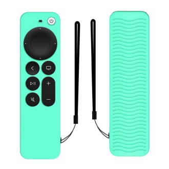 Silicone Protective Case Cover For Apple TV 4K 4th Siri Remote Controller(Ice Green)