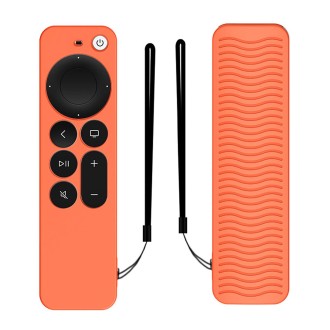 Silicone Protective Case Cover For Apple TV 4K 4th Siri Remote Controller(Orange)