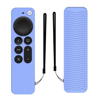 Silicone Protective Case Cover For Apple TV 4K 4th Siri Remote Controller(Luminous Blue)