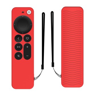 Silicone Protective Case Cover For Apple TV 4K 4th Siri Remote Controller(Red)