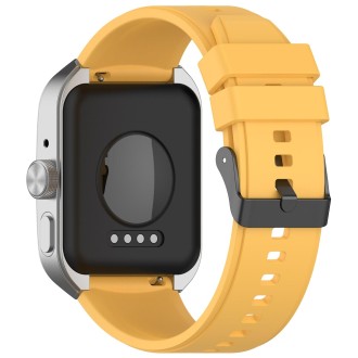 For OPPO Watch 4 Pro 22mm Solid Color Silicone Watch Band(Yellow)