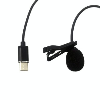 For Insta360 ONE R Lavalier Clip Type-C Recording Microphone (Black)