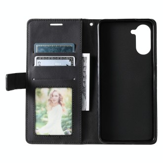 For Realme 10 Pro 5G Skin Feel Splicing Horizontal Flip Leather Phone Case(Black)