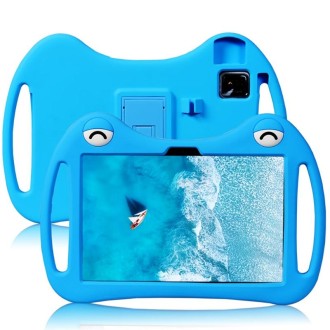 For TCL Tab 10s 5G Cartoon Silicone Shockproof Protective Tablet Case with Stand & Pen Slot(Blue)