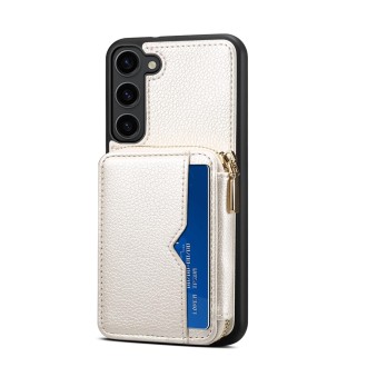 For Samsung Galaxy S22 5G Zipper Card Slot Phone Case(White)