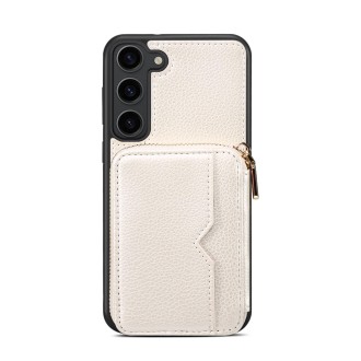 For Samsung Galaxy S22 5G Zipper Card Slot Phone Case(White)