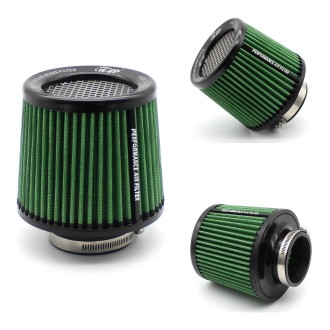 XH-UN077-079 Car High Flow Cold Cone Engine Air Intake Filter, Size:76mm(Green)