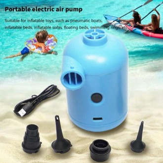 HT-426 USB Electric Air Pump for Rubber Boat Inflatable Bed (Blue)