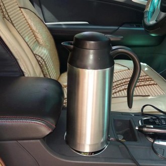 HJ-18A Stainless Steel Electric Mug 750ml DC 12V Car Electric Kettle Heated Mug Car Coffee Cup With Charger Cigarette Lighter He