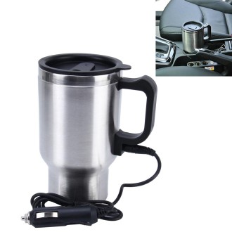 Stainless Steel Electric Smart Mug 12V Car Electric Kettle Heated Mug Car Coffee Cup With Charger Cigarette Lighter Heating Cup 