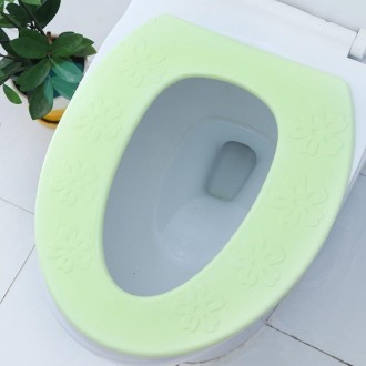 High Foam EVA Waterproof Thickened O-Type Toilet Cushion, Size: 40x34.5cm(Flower Green)