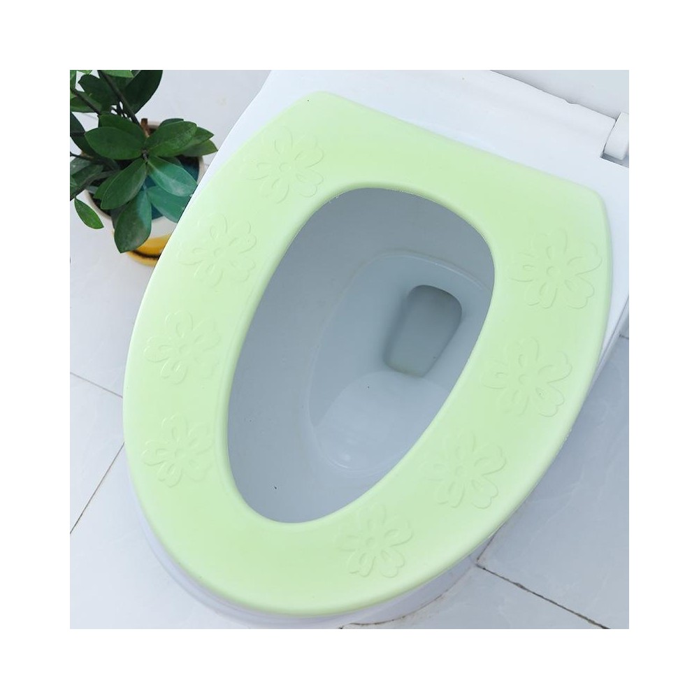 High Foam EVA Waterproof Thickened O-Type Toilet Cushion, Size: 40x34.5cm(Flower Green)