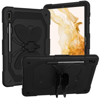 For Samsung Galaxy Tab S8+ / S7+ Butterfly Kickstand Heavy Duty Hard Rugged Tablet Case(Black)