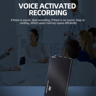 JNN M2 Ultra-thin HD Noise Reduction Intelligent Control Voice Voice Recorder, Capacity:64GB(Black)