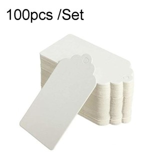 100pcs /Set Waves Kraft Paper Tags Christmas Wedding Party Kraft Paper Gift Hang Tags(White)