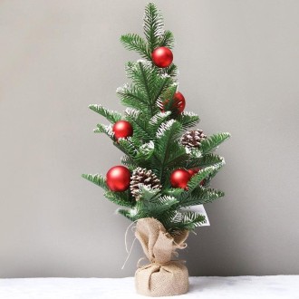 50cm SYCT74 Christmas Decorations White PE Red Fruit Mini Christmas Tree