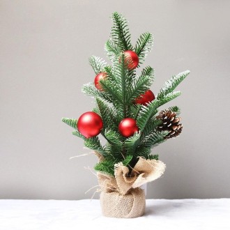 40cm SYCT74 Christmas Decorations White PE Red Fruit Mini Christmas Tree