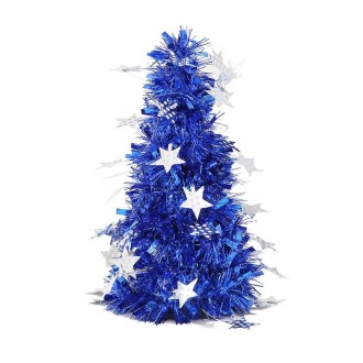 Mini Desktop Christmas Tree Hotel Shopping Mall Christmas Decoration, Size: With Five-pointed Star(Blue)