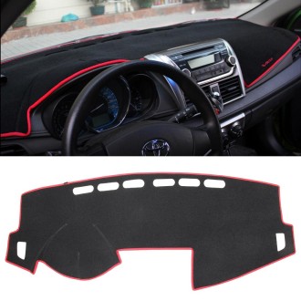 Dark Mat Car Dashboard Cover Car Light Pad Instrument Panel Sunscreen for 2014 Vios (Please note the model and year)(Red)