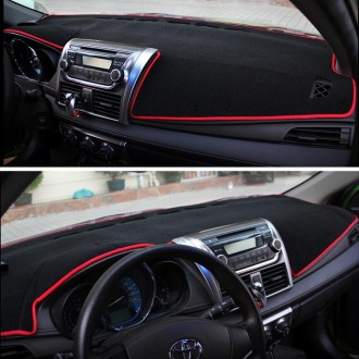 Dark Mat Car Dashboard Cover Car Light Pad Instrument Panel Sunscreen for 2014 Vios (Please note the model and year)(Red)