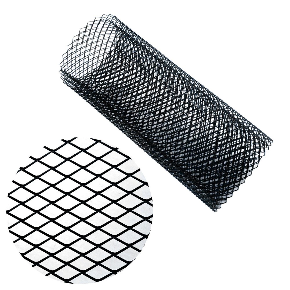 XH-6013 100x33cm Universal Car Grill Mesh Aluminum Alloy Grille Insert Bumper, Type:Small Hole(Black)