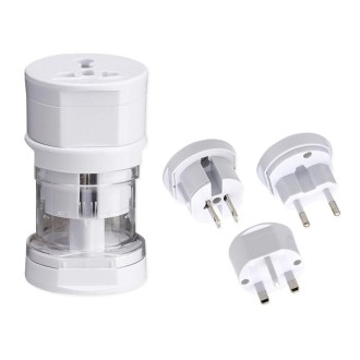 All in 1 EU + AU + UK + US Plug Travel Universal Adaptor(White)