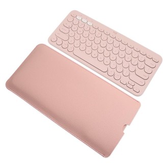 For Logitech K380 Leather Keyboard Thin and Lightweight Portable Liner Bag Waterproof Protective Cover(Light Apricot)