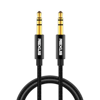 REXLIS 3629 3.5mm Male to Male Car Stereo Gold-plated Jack AUX Audio Cable for 3.5mm AUX Standard Digital Devices, Length: 1.8m