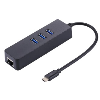 USB-C / Type-C to 3 USB 3.0 Ports HUB + RJ45 High Speed Gigabit Ethernet Adapter Multi-function LAN Adapter