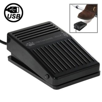 USB Foot Pedal Control Switch Game Pad Keyboard Adapter for Computer(Black)