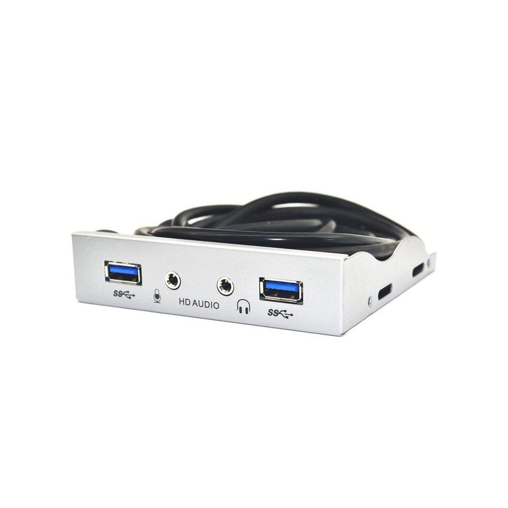 3.5-Inch  2 USB 3.0+HD AUDIO Port Desktop PC Floppy Drive Front Panel(Silver White)