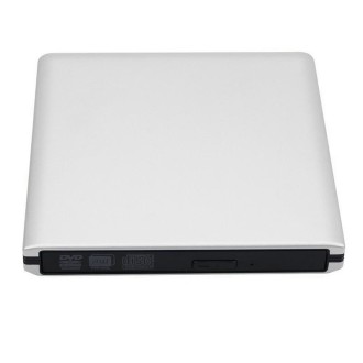 Aluminum Alloy External DVD Recorder USB3.0 Mobile External Desktop Laptop Optical Drive (Silver)