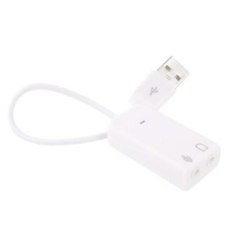 7.1 Channel USB 2.0 Sound Adapter, Plug and Play(White)