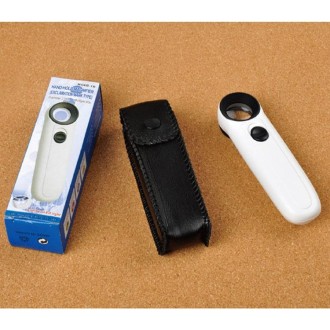 40X Handheld Exclamation Mark Style Magnifier with 2-LED Light