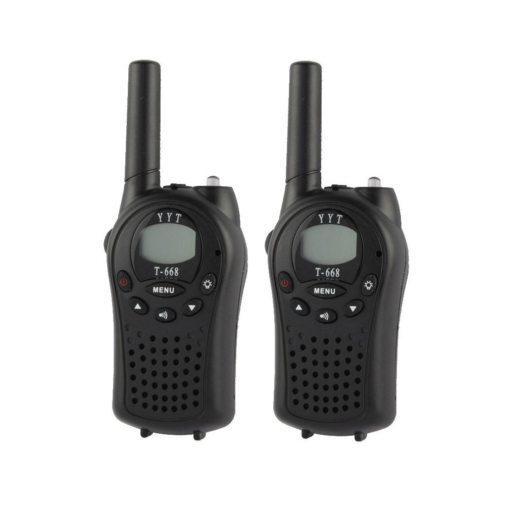 2 PCS T-668 400-470MHz 1.0 inch LCD 8 / 20 / 22CHS Walkie Talkie Set