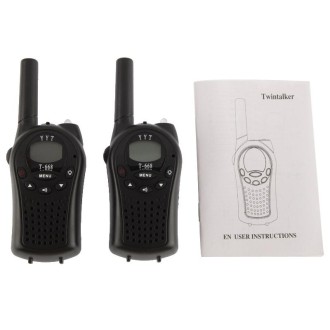 2 PCS T-668 400-470MHz 1.0 inch LCD 8 / 20 / 22CHS Walkie Talkie Set