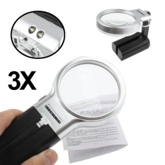 Multifunction 3X Handheld & Hands Free Magnifier with 2 LED Lights