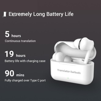 M6 Multi-country Mutual Translation Smart Bluetooth Translation Earphone Supports 127 Languages(White)