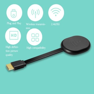 E38 Black Wireless WiFi Display Dongle Receiver Airplay Miracast DLNA TV Stick for iPhone, Samsung, and other Smartphones