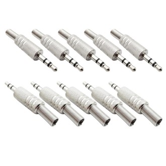 JL0037 3.5mm Audio Jack Connector (10 Pcs in One Package, the Price is for 10 Pcs)(Silver)