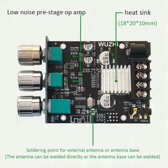 ZK-502MT 50W x 2 2.0 Stereo Bluetooth Audio Digital HIFI Power Pipe Module